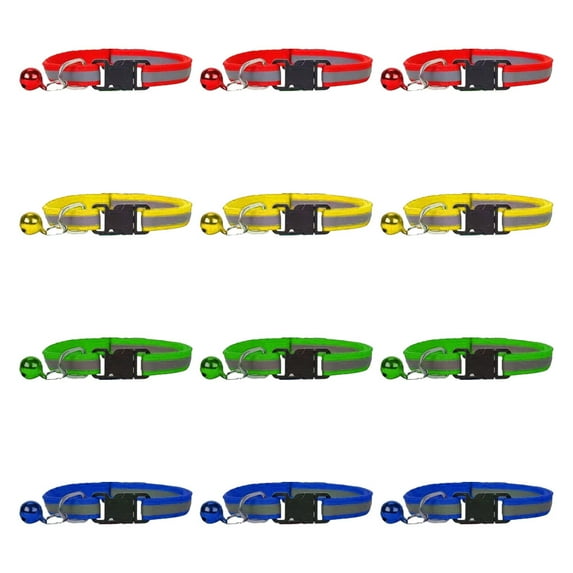 Puppy ID Collar Identification Adjustable Detachable Safety Collars for Pets, 12pcs/Set