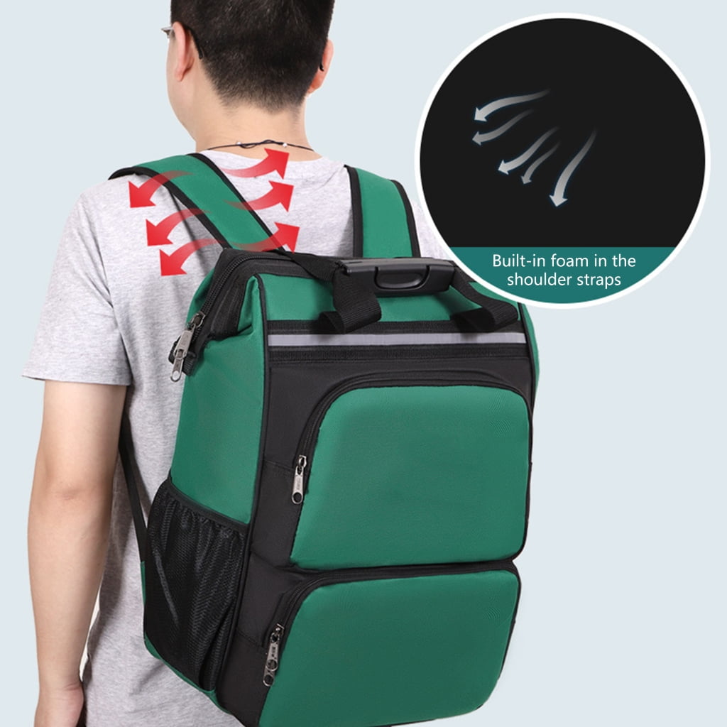 Heavy Duty Waterproof Tool Backpack Electrician Tool Shoulder Bag Oxfords Cloth Tool Organizer with Multiple Pockets