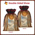 thumbnail image 2 of Rocae Golden Drapes Pillars Clouds Print Christmas Drawstring Linen Gift Bag with Drawstrings Treat Bag Goody Present Bags for Christmas Party Favor, 2 of 8