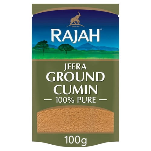 Rajah Spices Ground Cumin Jeera Powder 100g, British Import (Pack of 2)