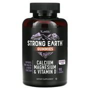 YumV's Strong Earth Gummies, Calcium Magnesium & Vitamin D, Raspberry, 90 Gummies