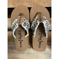 thumbnail image 5 of Gypsy Jazz Womens Encore Frayed Top Fashion Flip Flop Sandal (Cream Leopard, 11), 5 of 5