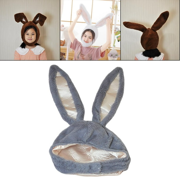 Bunny Ears hat hooded Cotton Present Gift Soft Warm Headdress Photo Props Cute Head Warmer Long Caps for Selfie New Year Cosplay Women Teens 21.65x11.02 pulgadas BLESIY Sombrero con capucha de orejas de conejo