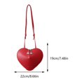 thumbnail image 3 of Bolso tipo cartera informal para mujer, con cremalleras dobles, bolso de hombro en forma de corazón de PU, bolso Hobo elegante, 3 of 8