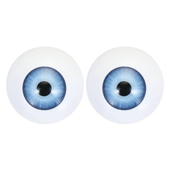 Uxcell 24mm Doll Eyes,1 Pair Realistic Acrylic Eyes Plastic Half Eyeballs for Dolls Masks Halloween Props Art Craft, Light Blue
