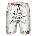 thumbnail image 4 of Kdxio Home Sweet Home Floral Pattern Mens Casual Shorts - Drawstring Summer Beach Sports Shorts for Men, 4 of 9