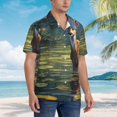 thumbnail image 2 of KLL Men's Hawaiian Shirt Short Sleeve Button Down Beach Shirts-Peaceful Deer Lily Pond, 2 of 5