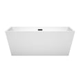 thumbnail image 3 of Sara 63 Inch Freestanding Bathtub in White with Matte Black Drain and Overflow Trim, 3 of 8