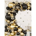 thumbnail image 3 of Bxmavoj 136pcs Party Balloons Assorted Reusable Latex Black and Gold Balloons 5-18 Inch Balloons Arch Garland Decorations Kit for Birthday Party Wedding Anniversaries Bachelorette Party, 3 of 11
