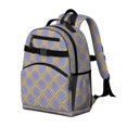 thumbnail image 2 of Blue and Yellow Checkered Pattern Backpack for School, Cute School Bag with Adjustable Shoulder Straps and Padded Back, 15.25"x11.5"x5.25", 2 of 5