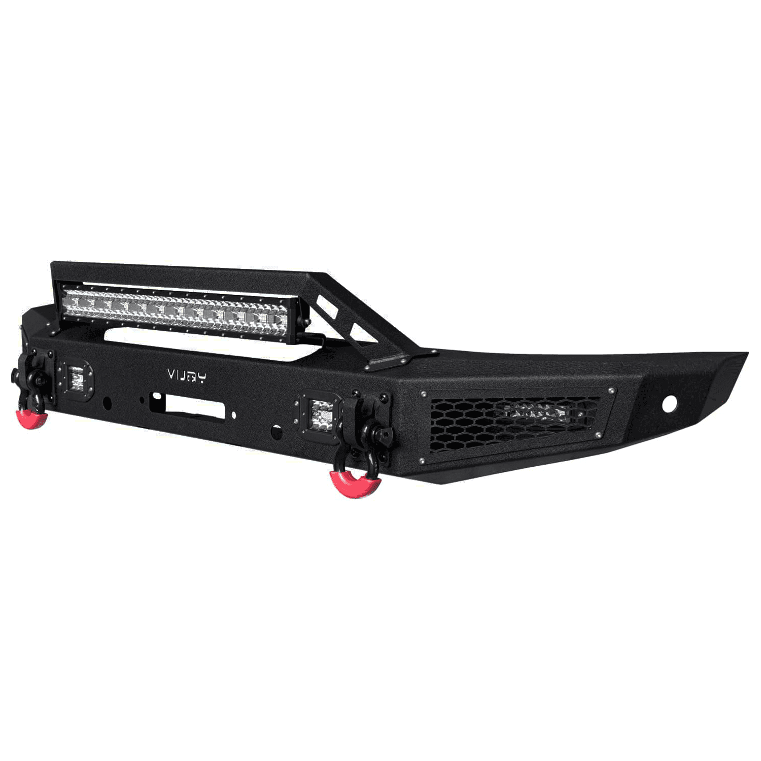TIOYAR For 2021-2025 Ford Bronco Steel Front Bumper With Winch Plate&Lights (Black Texture)