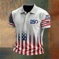 thumbnail image 2 of 250 Years America Shirt, America Flag T-Shirt 4th Of July Shirt Short Sleeve Tees Tops #03 Light Gray Size S, 2 of 3