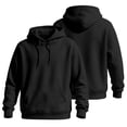 thumbnail image 6 of Hearthz Mens Hoodies Pullover Dropp Shoulder Long Sleeve Men's Sweatshirts and Hoodies Streetwear Oversized Winter Men's Fashion Hoodies & Sweatshirts with Pocket Black M, 6 of 6