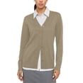 thumbnail image 2 of Uvplove Women Long Sleeve Soft Basic Knit Cardigan Sweater,Khaki,L,(S-3XL), 2 of 9