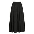 thumbnail image 4 of Ediodpoh Womens Skirts Summer Casual Smock Layered Tiered High Waisted A Line Flowy Long Skirt with Pockets and Maxi Skirts for Women Black M, 4 of 6