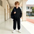 thumbnail image 4 of Mifsaly Toddler Boys Girls 2 Piece Fleece Tracksuit Outfits Solid Color Long Sleeve Hoodie and Jogger Pants Kids Outdoor Warm Fall Winter Casual Activewear, 4 of 9