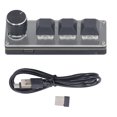 thumbnail image 1 of Clavier 3 touches USB filaire 2,4 GHz sans fil, échangeable à chaud, entièrement programmable, avec bouton, 1 of 4