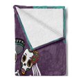 thumbnail image 2 of Day of the Dead Soft Flannel Fleece Blanket, Invitation to Traditional Celebration Party with Mexican Music Performance, Cozy Plush for Indoor and Outdoor Use, 50" x 70", Multicolor, by Ambesonne, 2 of 5