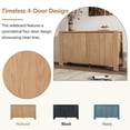 thumbnail image 3 of TREXM Modern 4-Door Sideboard Buffet Cabinet with Oak Veneer, Natural Wood Storage Cabinet for Living Room, 59 inch, 3 of 7
