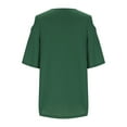 thumbnail image 6 of Usmixi Womens Tops Dressy Casual Empire Waist Plus Size Swing Cold Shoulder Tunic Shirts Floral Print V-Neck Short Sleeve Summer BlouseArmy Green XXXL, 6 of 6