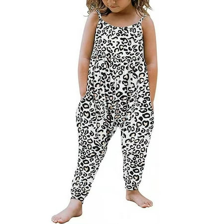 

Gwiyeopda Toddler Kids Baby Girls Sleeveless Rompers Floral Backless Harem Strap Romper Jumpsuit
