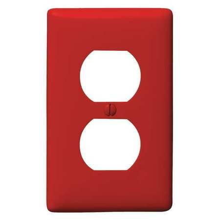 Gang Duplex Receptacle Wall Plate - Hubbell Wiring Device-Kellems NP8R 1 Gang Duplex Receptacle Wall Plate, Red