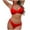 Red, variant on Kukoosong Bikini Sets for Women Solid Color Padded Halter Top with Backless Design and Removable Bra for Full Coverage Slimming Swimwear