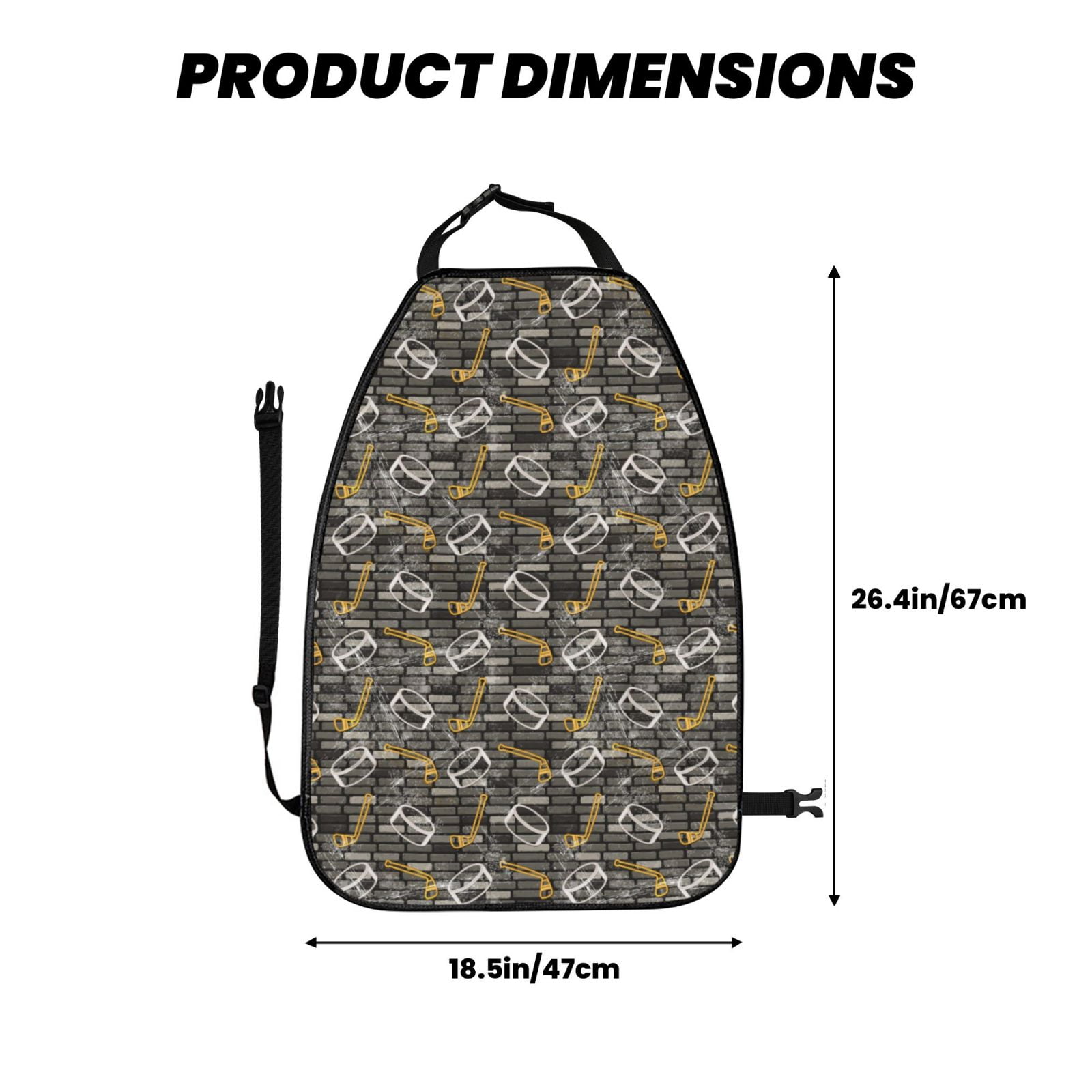Kdxio Hockey1 Print 2 Pack Car Kick Mat Seat Cover Back Protector Mat with Pockets for Organizer Backseat Protector and Storage Anti Kick Pad for Vehicles
