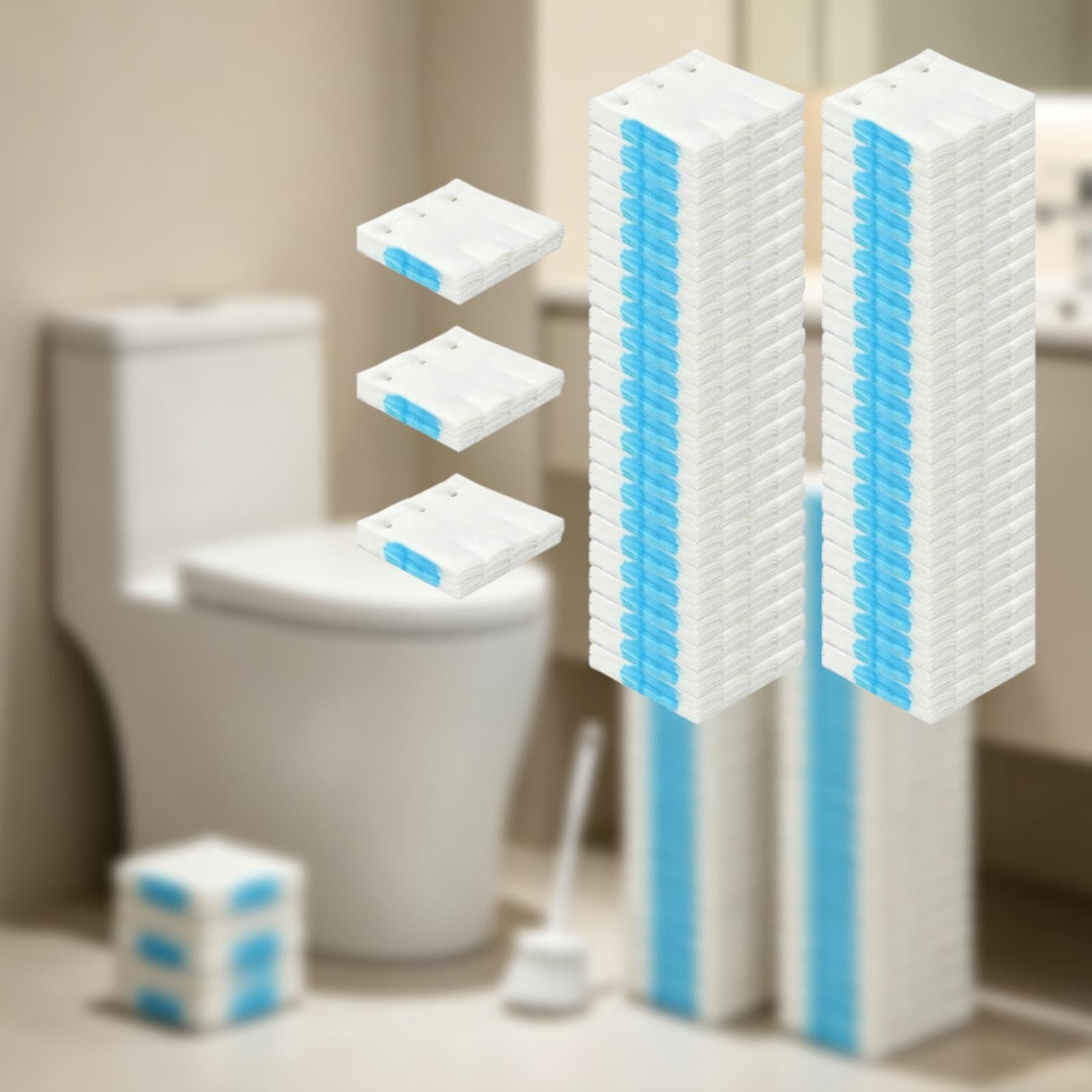 Fiocias Single Use Toilet Brush Refills Toilet Bowl Cleaner Refills Easy Installation Cleaning Tool Accessories for Washroom 72pcs