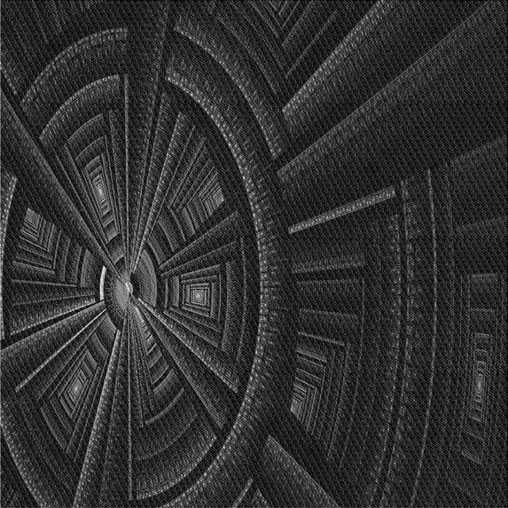 Ahgly Company Indoor Square Patterned Night Black Area Rugs, 6' Square
