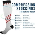 thumbnail image 4 of Coolnut Cool Baseball Compression Socks for Women Men 1 Pack, Knee High Stockings for Athletic Sports,Running,Travel (20-30mmHg), 4 of 7