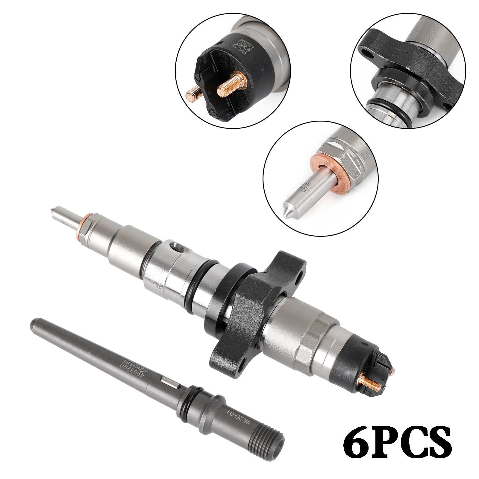 6PCS Common Rail Fuel Injector 0445120255 fit for Dodge Ram 2500 2003-2004 Cummins