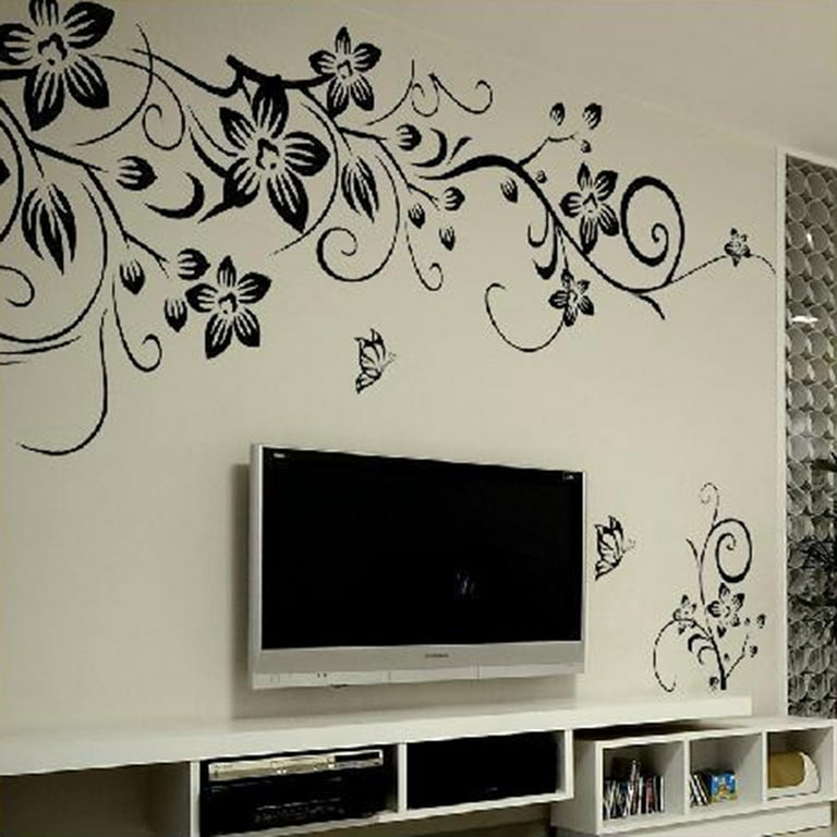 Black 6 inch Wide Wall Stripe Decals Black Wall Tape Living Room Decal –  American Wall Designs
