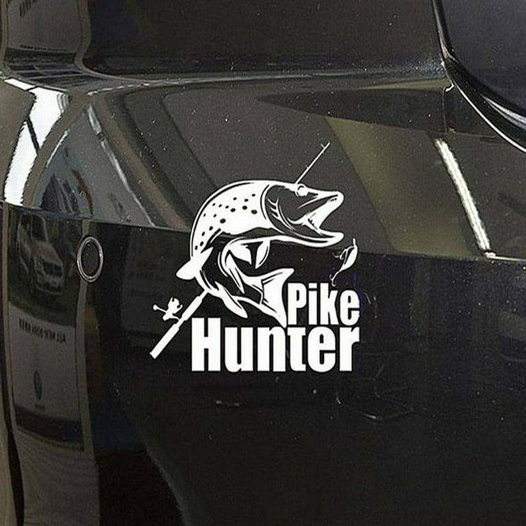 XWQ Pike Hunter Fishing Hood Tailgate Side Window Decal Car Truck Sticker  Decoration 