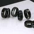thumbnail image 5 of Bling Jewelry Mens Plain Titanium Wedding Band Ring Beveled Gunmetal Black Plated 8MM, 5 of 5
