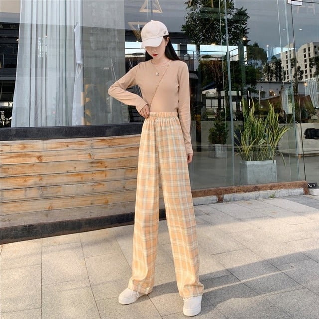 Summer plaid pants best sale