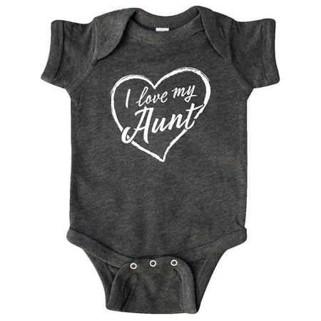 

Inktastic I Love My Aunt in White Chalk Heart Gift Baby Boy or Baby Girl Bodysuit