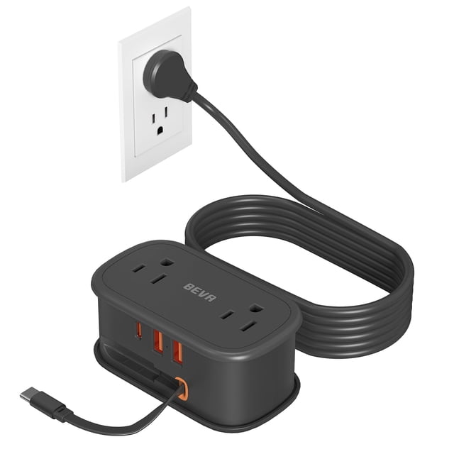 Regleta de alimentación de viaje BEVA BV4U2S-C con 2 salidas y 3 puertos USB