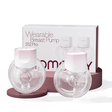 Momcozy S12 Pinky Pro Electric Hands Free Breast Pump Wearable, 24mm 2 Pack Pink