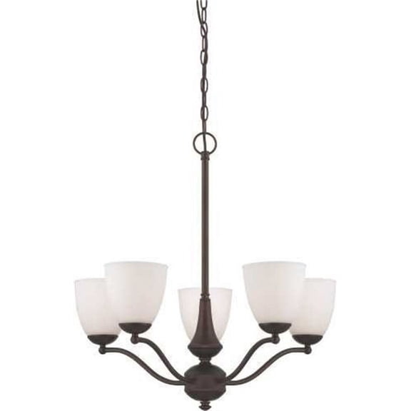 Nuvo 60-5135 - Patton - 5 Light Chandelier (Arms Up) w/ Frosted Glass
