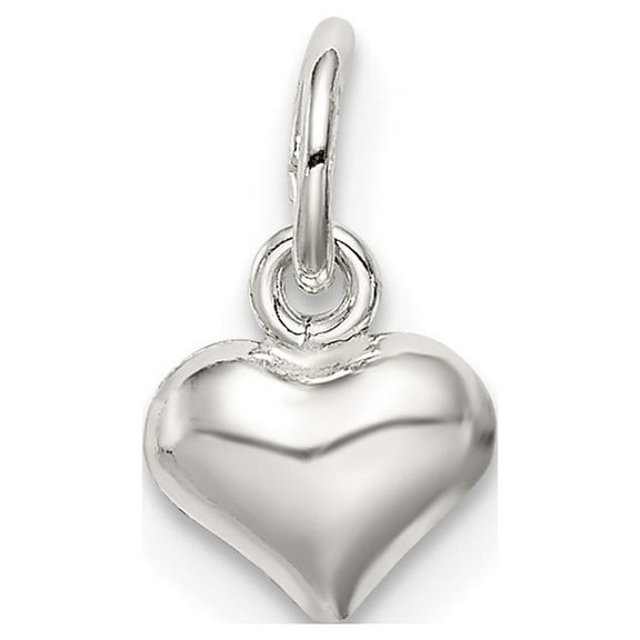 Sterling Silver Polished Puff Heart Charm QC8465