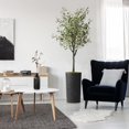 thumbnail image 2 of Artificial Tree in Geometric Spiral Pattern Planter, Fake Olive Silk Tree for Indoor and Outdoor Home Decoration - 68" Overall Tall (Plant Pot Plus Tree), 2 of 5