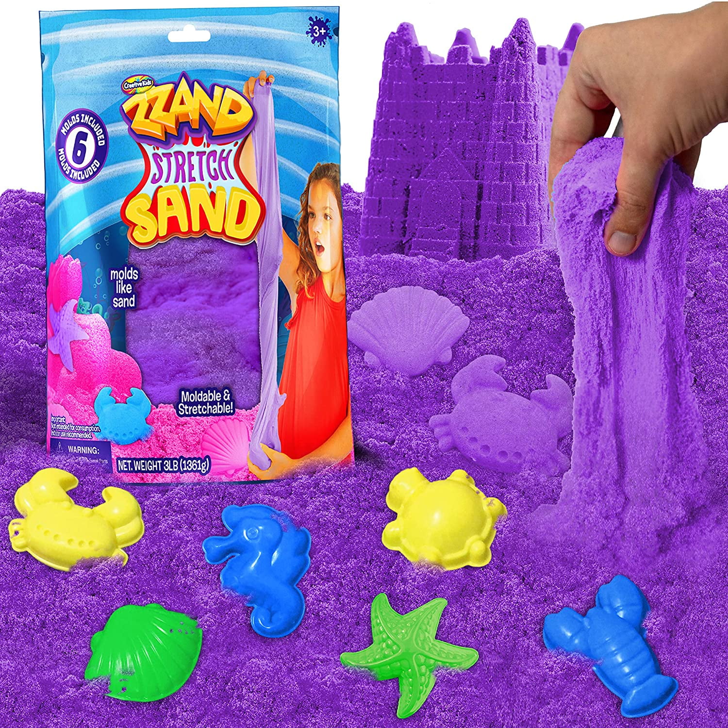 JA-RU Wonder Sand - Moldable Sand Toy Kit (12 Sand Packs Assorted Color)  Therapy Sensory Toy Colored Sand for Kids and Adults. Cool Indoor & Outdoor