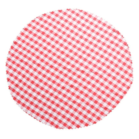 

Checkered Table Cloth Round Tablecloth Polyester Table Cover for Restaurant Hotel Camping Picnic (Red Checkered 1.6m)