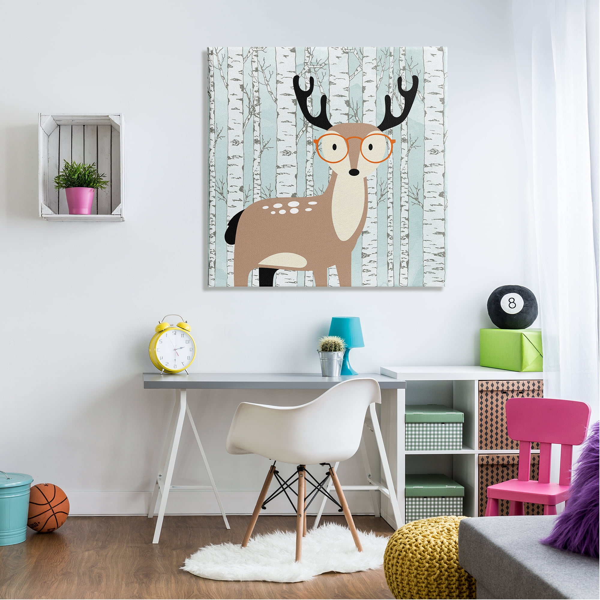 Stupell Industries Deer & Birch Trees Animals & Insects Painting Gallery Wrapped Canvas Art Print Wall Art, 36 x 36