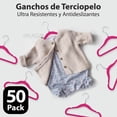 thumbnail image 4 of MAGMALIFE 50 Ganchos de Terciopelo para Ropa de Bebe, Gancho Plateado Giratorio de 360 Grados, Adecuado para Todo Tipo de Ropa, Antideslizante, 29 cm de Largo (Fucsia) Visita la tienda de MAGMALIFE, 4 of 6