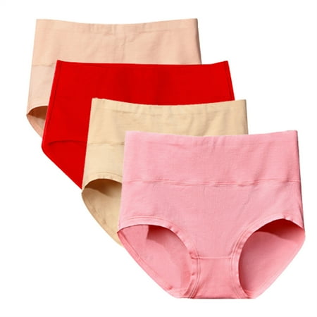 

EHTMSAK Women s Underwear Brief Comfort Seamless Stretch High Waisted Breathable Tummy Control Panties 4 Pack multicolor 3XL