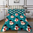thumbnail image 1 of Cute Snowman Quilt Set Xmas Snowflake Bedspread Set Queen,Kawaii Coverlet Set Cartoon Quilted,Christmas Decorations, 1 of 3