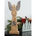 thumbnail image 2 of AuldHome Design Wooden Angel Christmas Statue; Farmhouse Holiday Decor Wood and Metal Figurine, 2 of 8