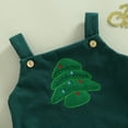 thumbnail image 4 of Okbabeha My First Christmas Baby Girl Boy Outfit Sleeveless Suspender Romper Corduroy Overall Onesie 1st Christmas Clothes, 4 of 7
